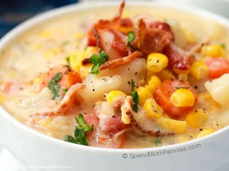 Slow Cooker Creamy Bacon Corn Chowder